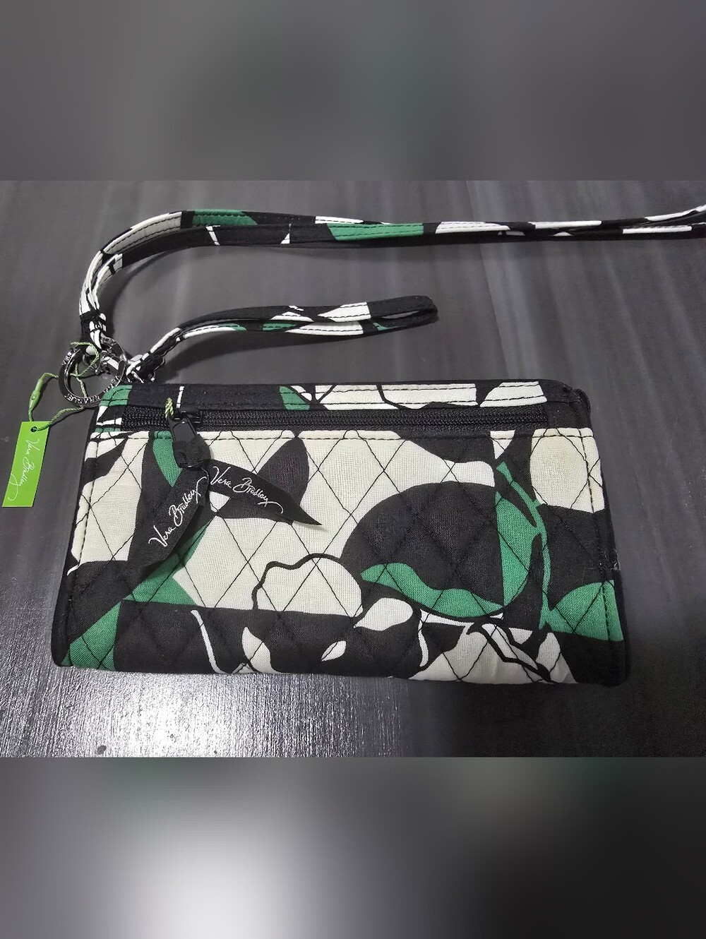 Vera Bradley Imperial Rose Front Zip Wristlet Plus Matching Lanyard  All New